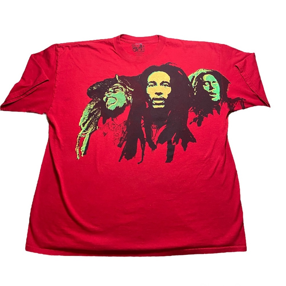 AVELA BOB MARLEY GRAPHIC REGGAE RED SHORT SLEEVE TSHIRT, SIZE XXXL 3XL